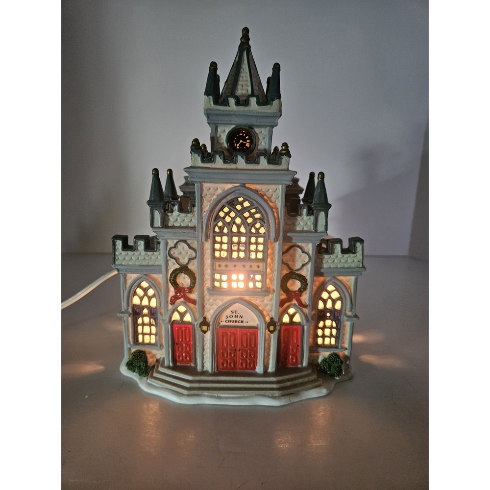 Lemax Carole Towne Wedding Day St John Church Lighted Christmas Village 2001